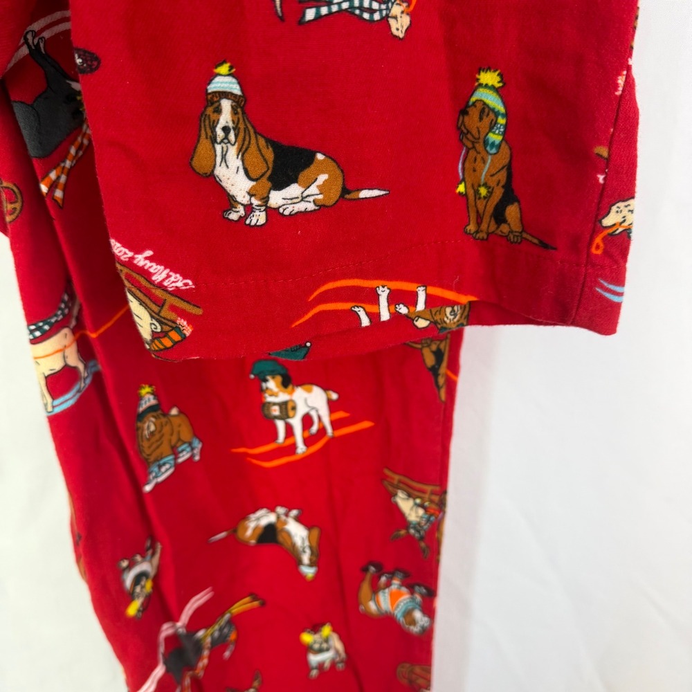Old Navy Mens Red Cotton Flannel Skiing Dogs Pajama Lounge Pants Large‎ - Picture 6 of 6